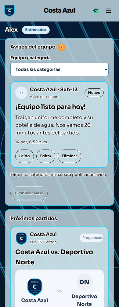 Diseño de ejemplo para Costa Azul